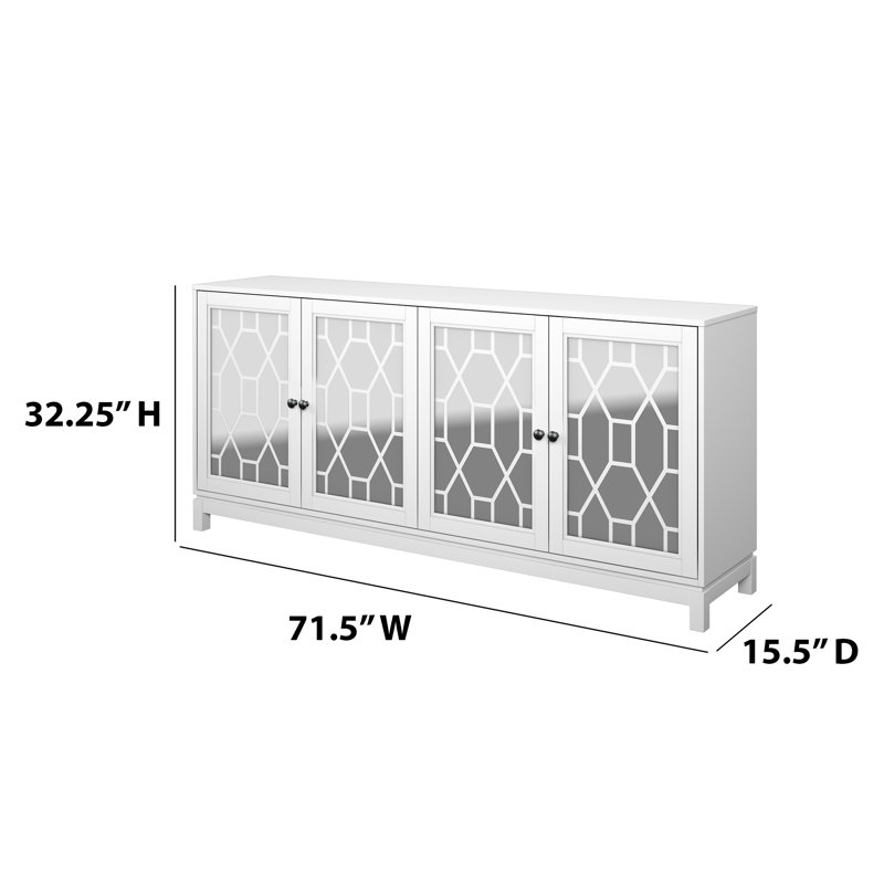 Etta Avenue™ Alayna 71" Sideboard with Mirrored Doors, White & Reviews